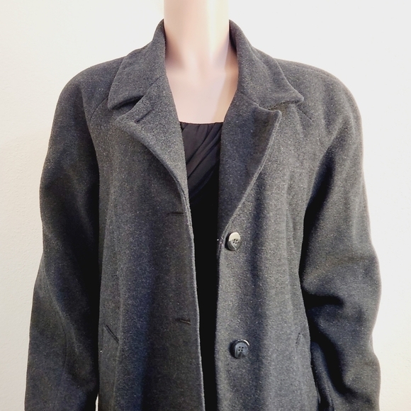 WORTHINGTON Grey Wool Blend Long Coat Size: 12P - Picture 2 of 11